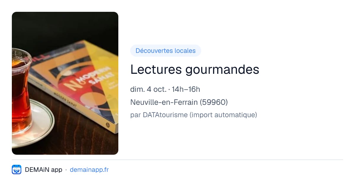 Lectures gourmandes — Neuville-en-Ferrain