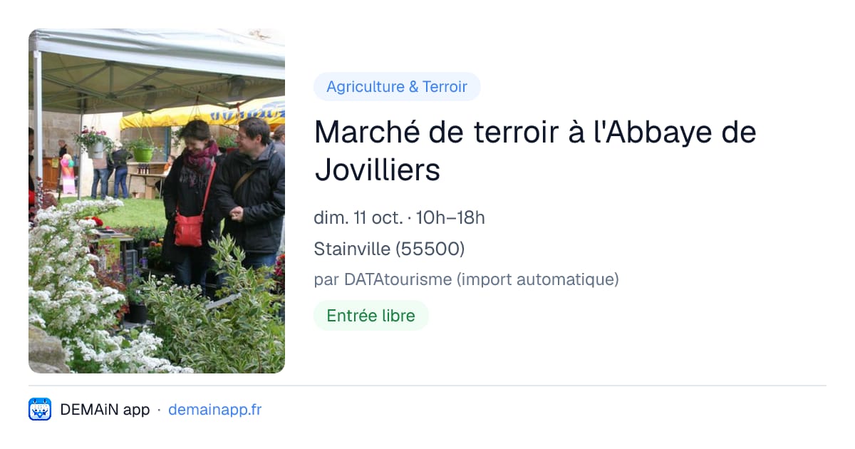 Marché de terroir à l'Abbaye de Jovilliers — Stainville