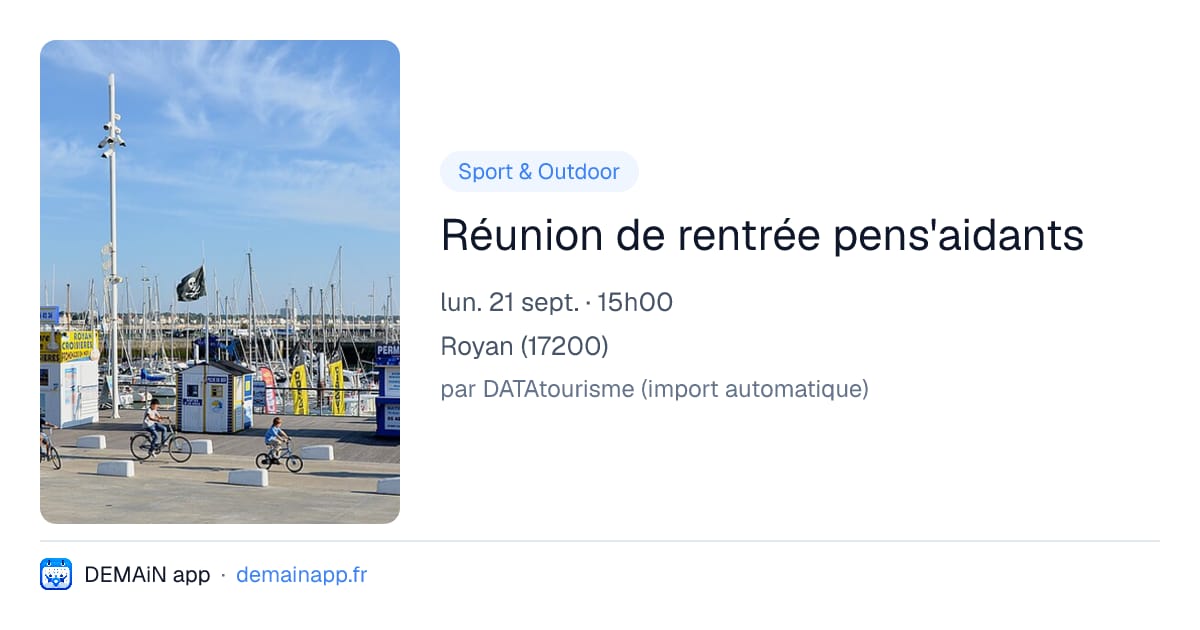 Réunion de rentrée pens'aidants — Royan