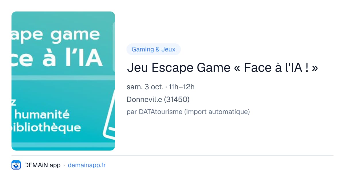 Jeu Escape Game « Face à l'IA ! » — Donneville