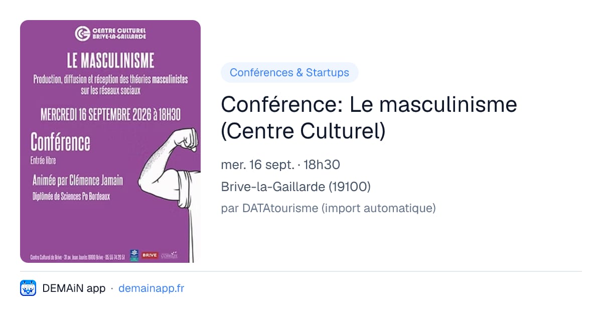 Conférence: Le masculinisme (Centre Culturel) — Brive-la-Gaillarde