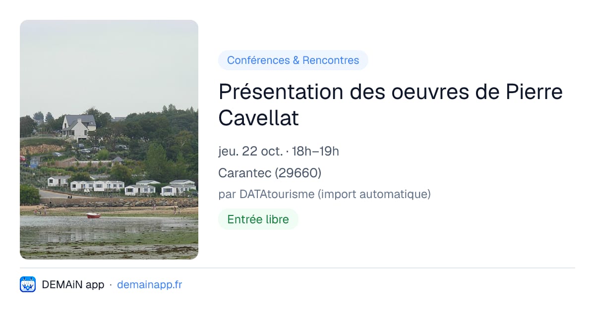 Présentation des oeuvres de Pierre Cavellat — Carantec