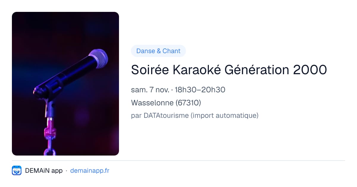Soirée Karaoké Génération 2000 — Wasselonne