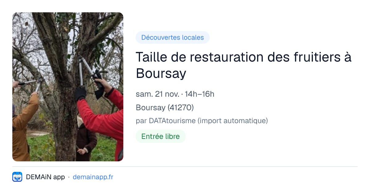 Taille de restauration des fruitiers à Boursay — Boursay