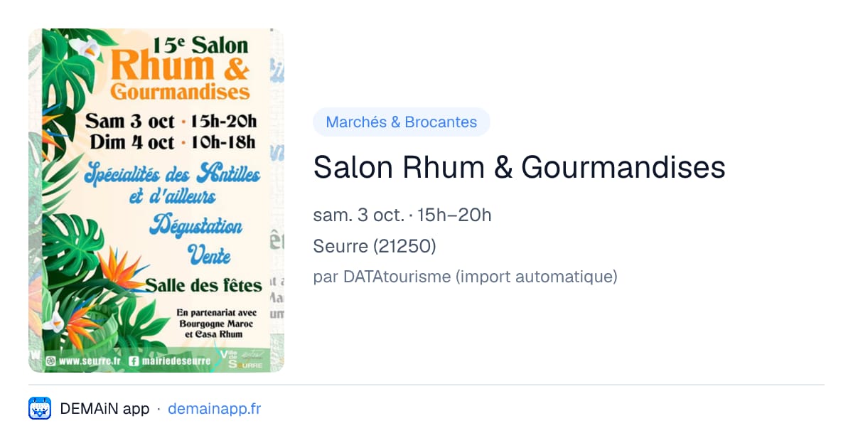 Salon Rhum & Gourmandises — Seurre