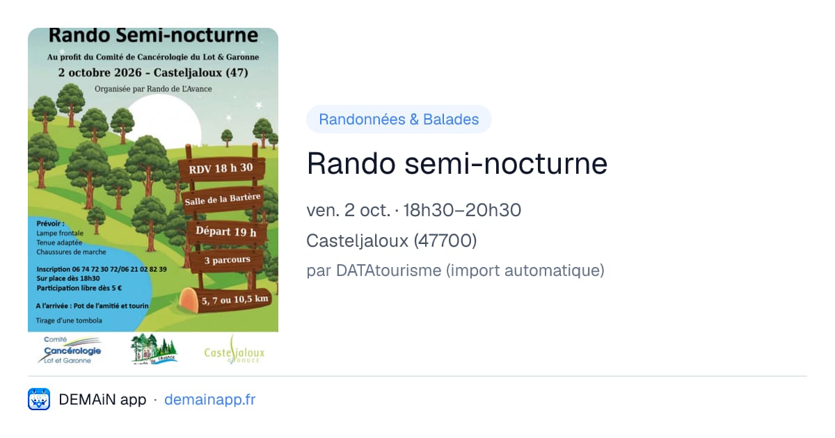 Rando semi-nocturne — Casteljaloux