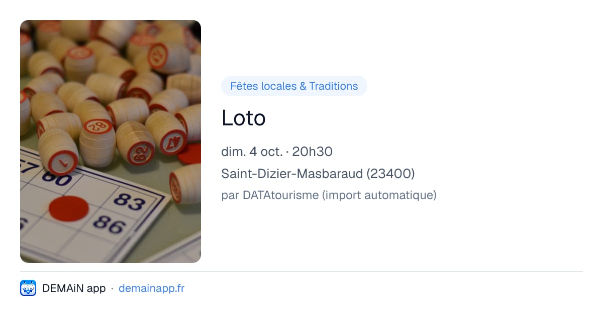 Loto — Saint-Dizier-Masbaraud