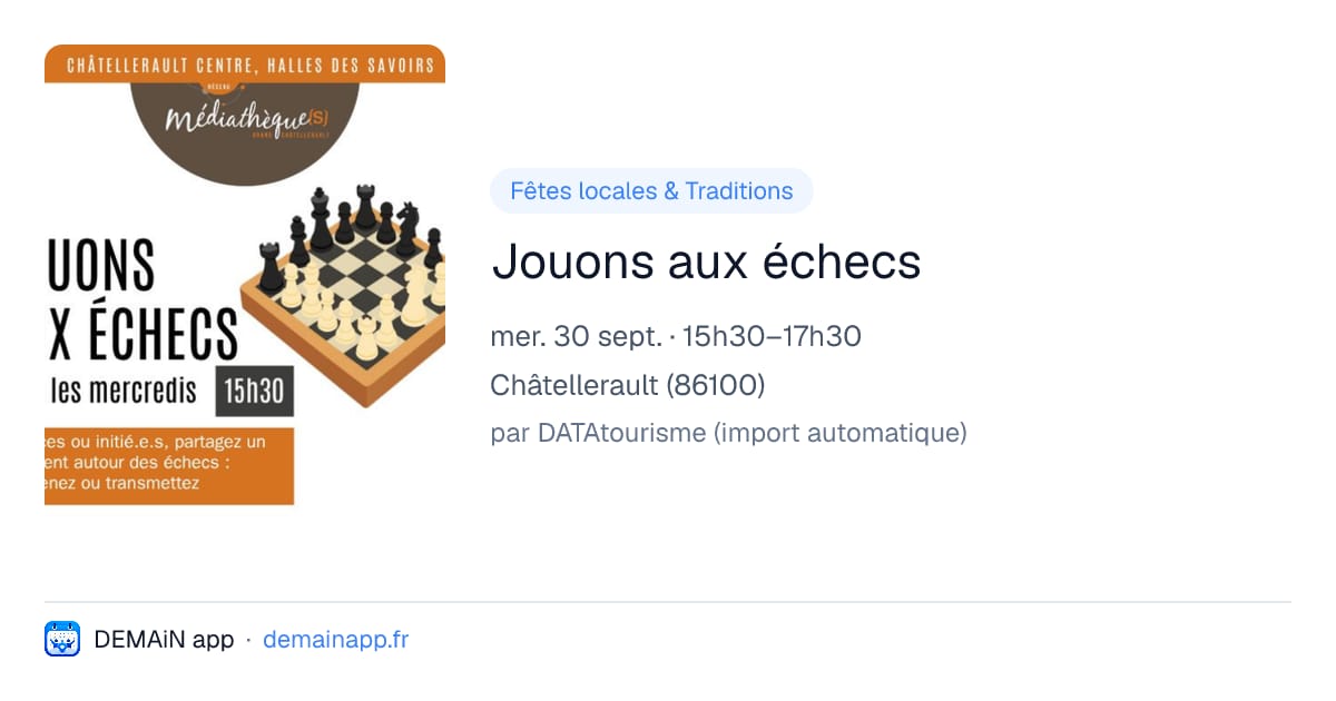 Jouons aux échecs — Châtellerault