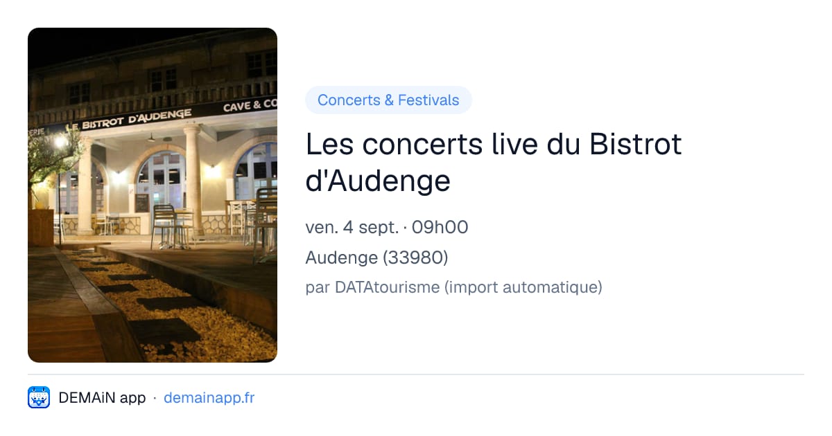 Les concerts live du Bistrot d'Audenge — Audenge