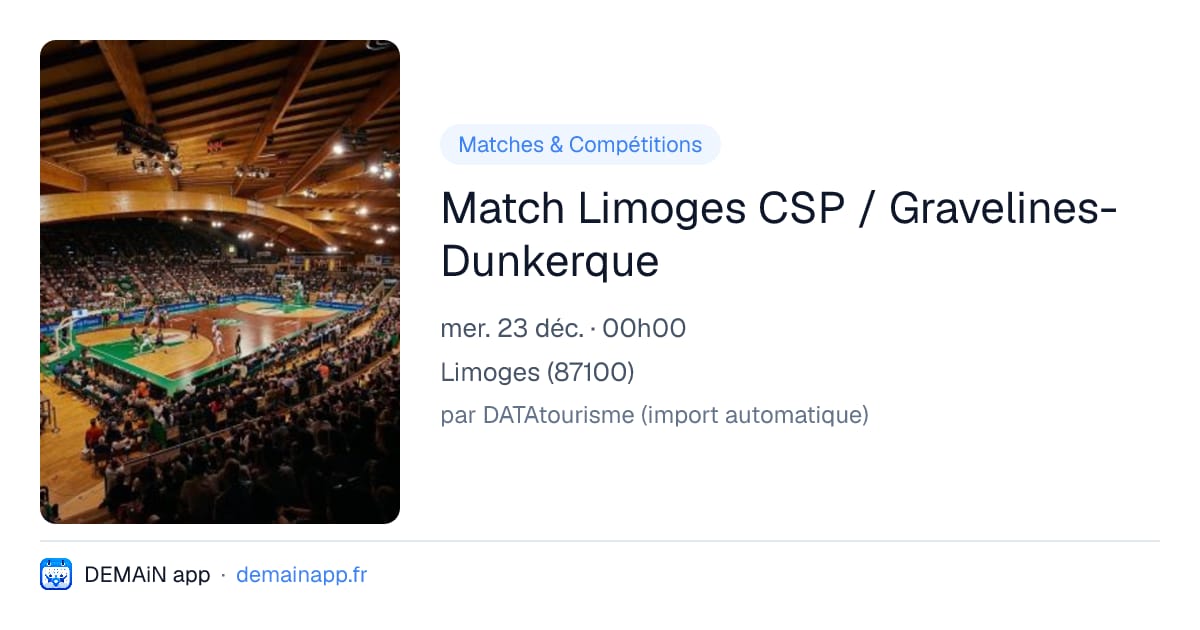 Match Limoges CSP / Gravelines-Dunkerque — Limoges