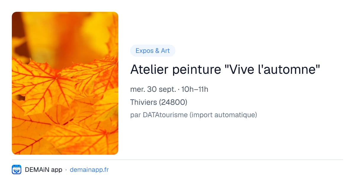 Atelier peinture "Vive l'automne" — Thiviers