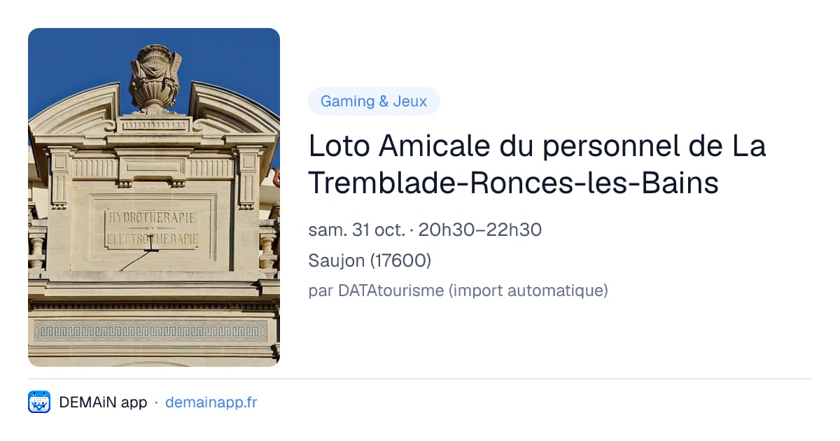 Loto Amicale du personnel de La Tremblade-Ronces-les-Bains — Saujon
