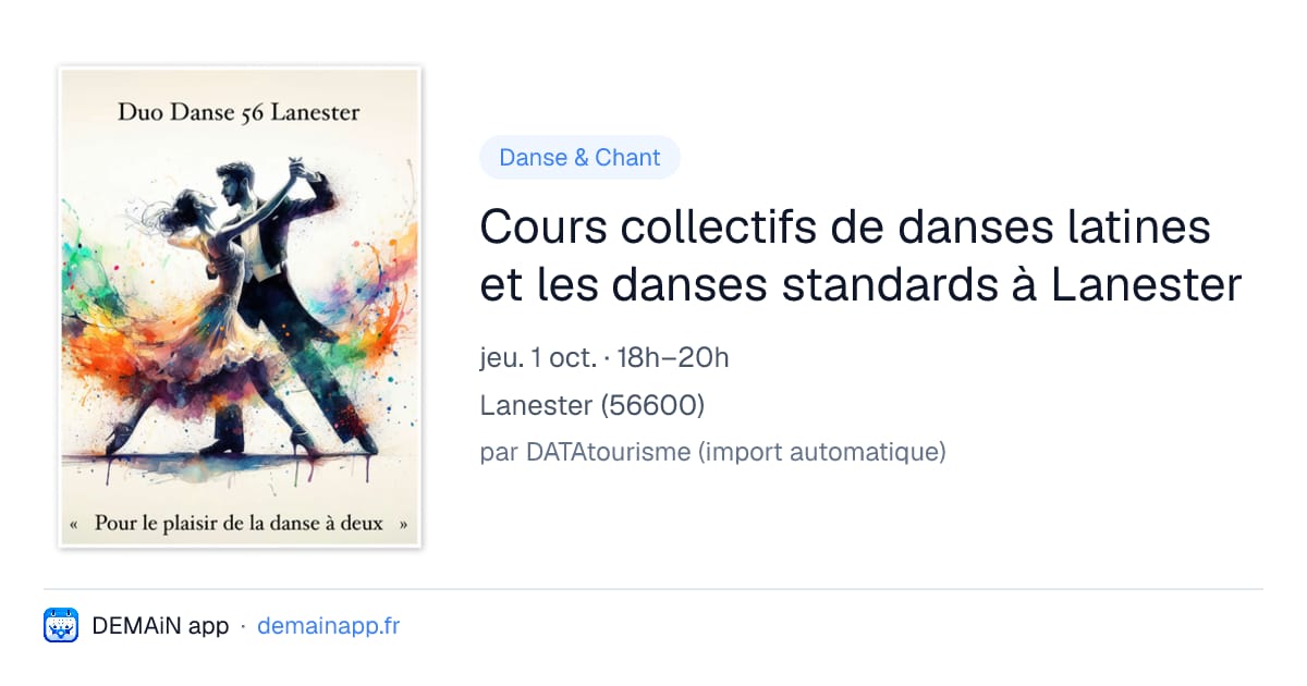 Cours collectifs de danses latines et les danses standards à Lanester — Lanester
