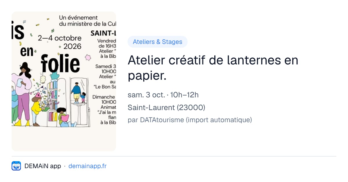 Atelier créatif de lanternes en papier. — Saint-Laurent