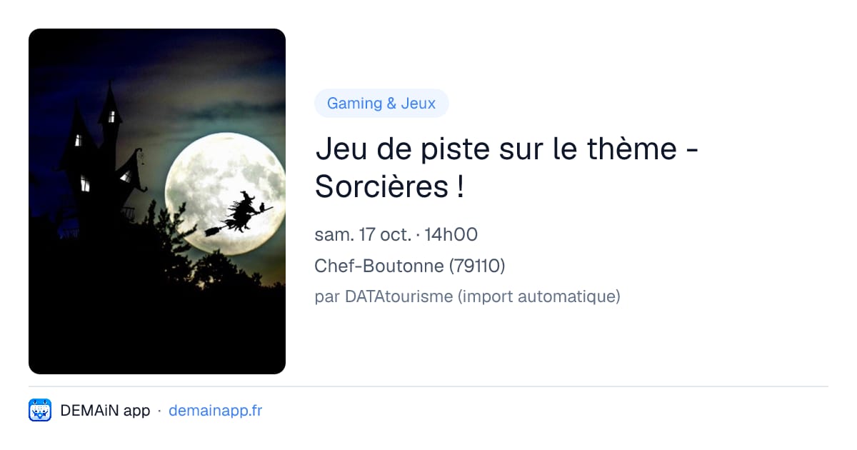Jeu de piste sur le thème - Sorcières ! — Chef-Boutonne