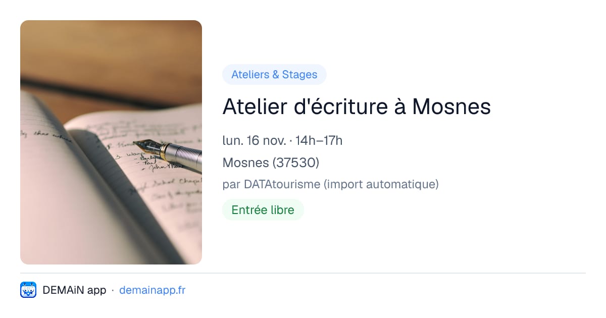 Atelier d'écriture à Mosnes — Mosnes
