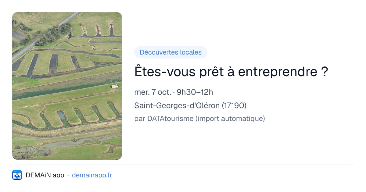 Êtes-vous prêt à entreprendre ? — Saint-Georges-d'Oléron