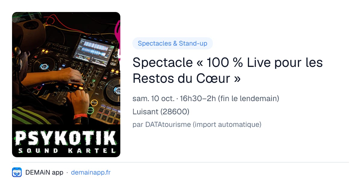 Spectacle « 100 % Live pour les Restos du Cœur » — Luisant