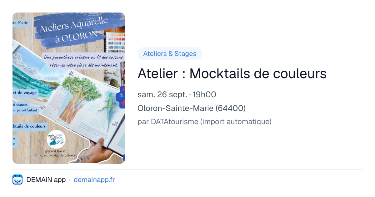 Atelier : Mocktails de couleurs — Oloron-Sainte-Marie