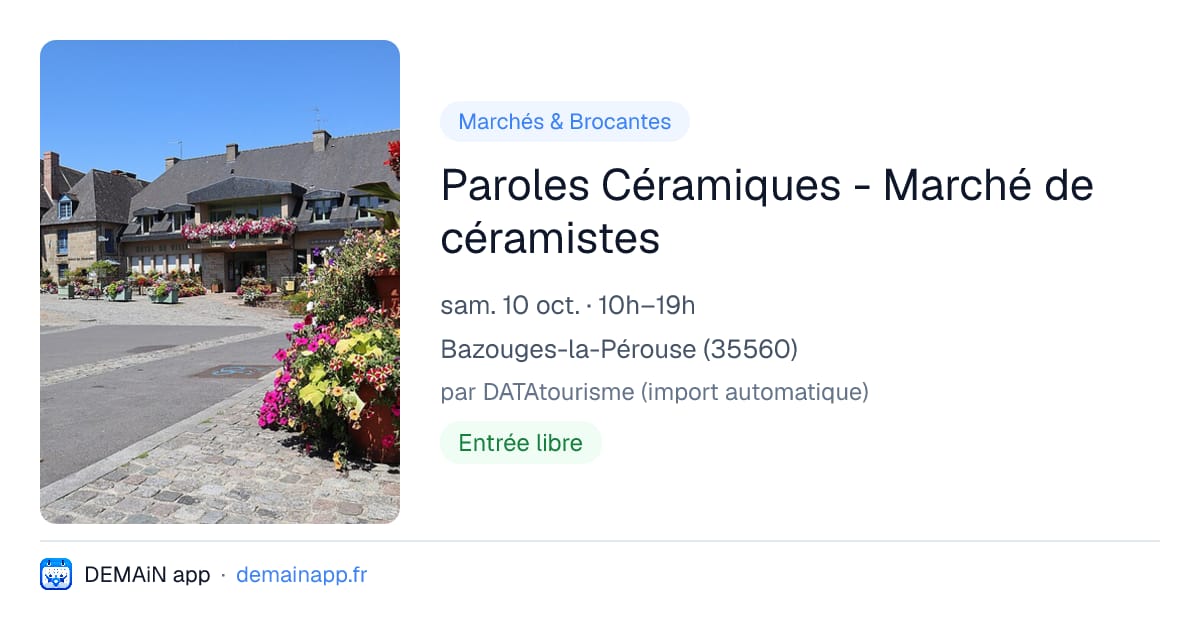 Paroles Céramiques - Marché de céramistes — Bazouges-la-Pérouse
