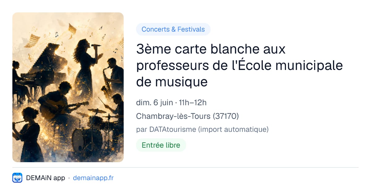3ème carte blanche aux professeurs de l'École municipale de musique — Chambray-lès-Tours
