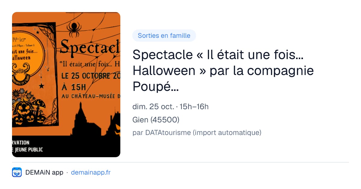 Spectacle « Il était une fois... Halloween » par la compagnie Poupées Russes — Gien