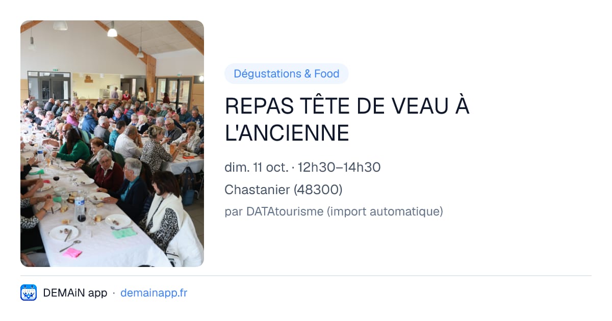 REPAS TÊTE DE VEAU À L'ANCIENNE — Chastanier
