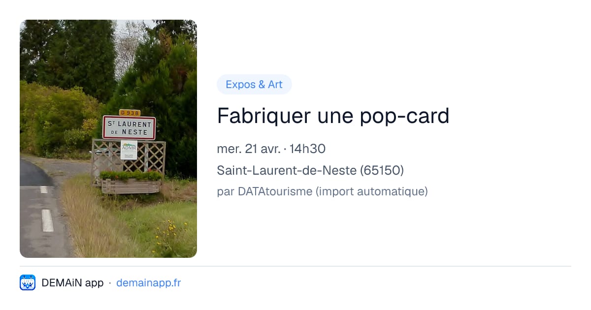 Fabriquer une pop-card — Saint-Laurent-de-Neste
