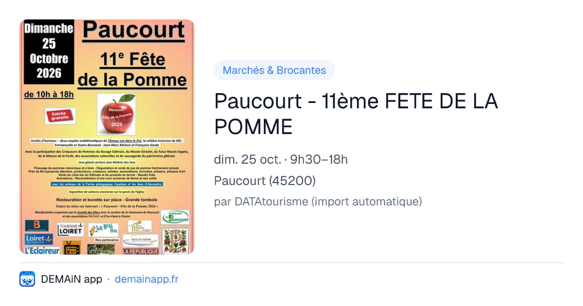 Paucourt - 11ème FETE DE LA POMME — Paucourt