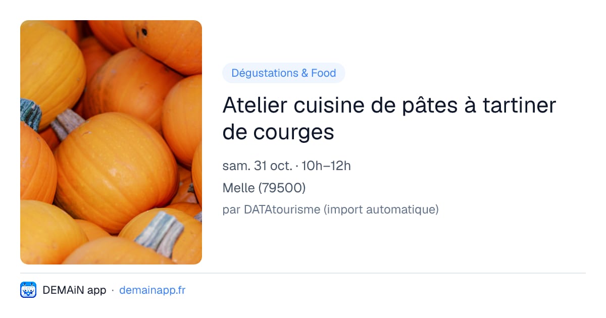 Atelier cuisine de pâtes à tartiner de courges — Melle