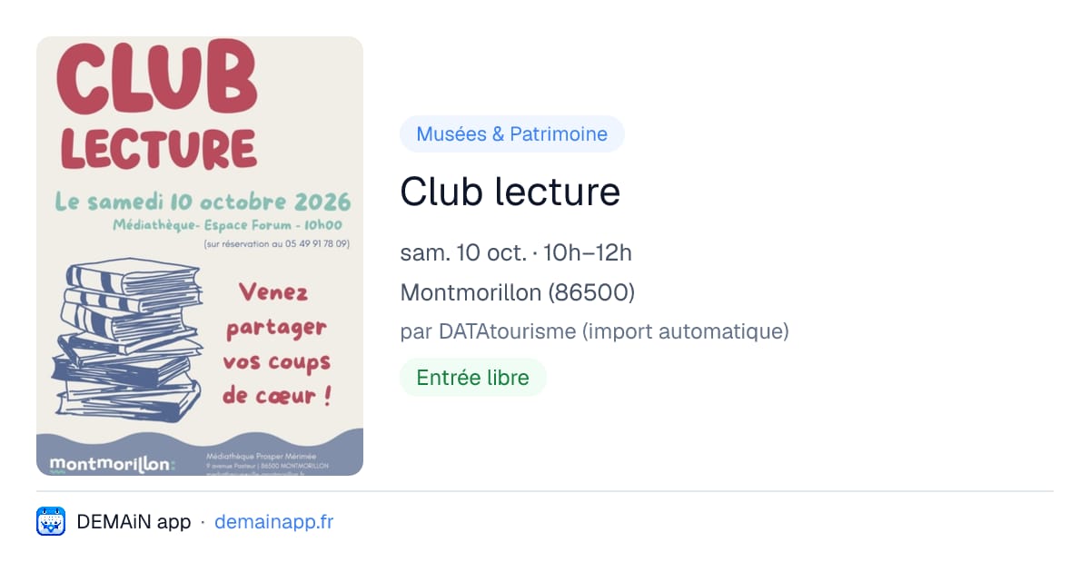 Club lecture — Montmorillon