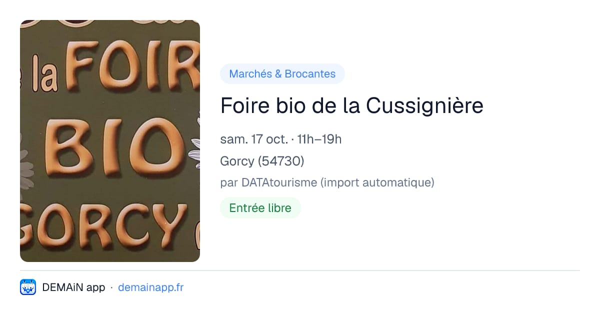 Foire bio de la Cussignière — Gorcy