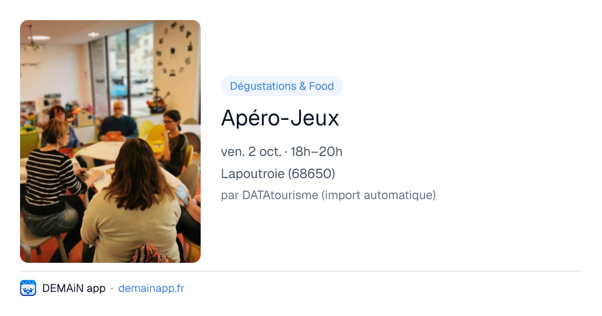 Apéro-Jeux — Lapoutroie