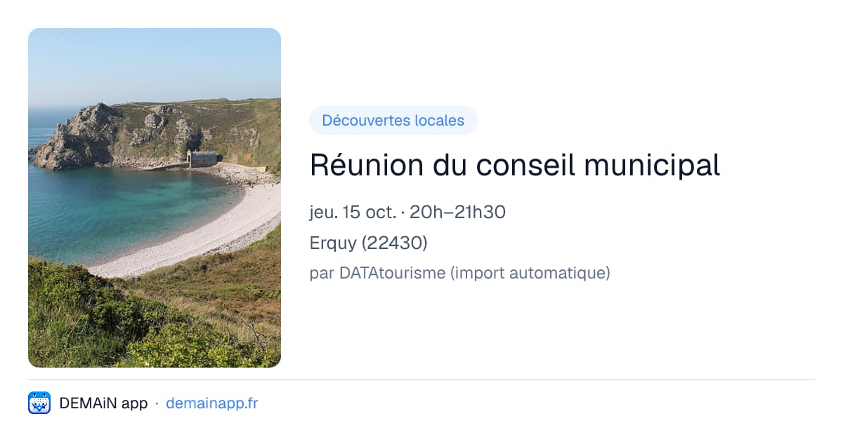 Réunion du conseil municipal — Erquy