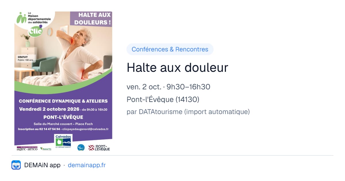 Halte aux douleur — Pont-l'Évêque