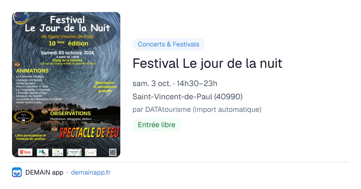 Festival Le jour de la nuit — Saint-Vincent-de-Paul