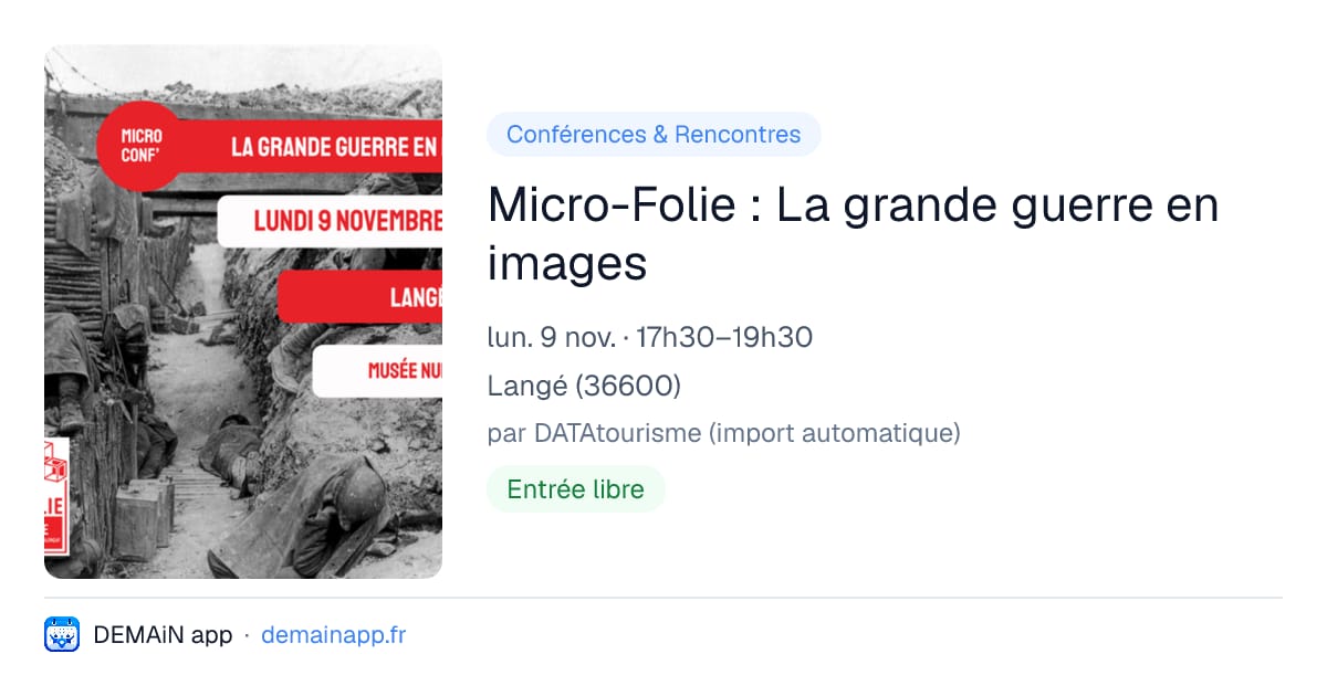 Micro-Folie : La grande guerre en images — Langé