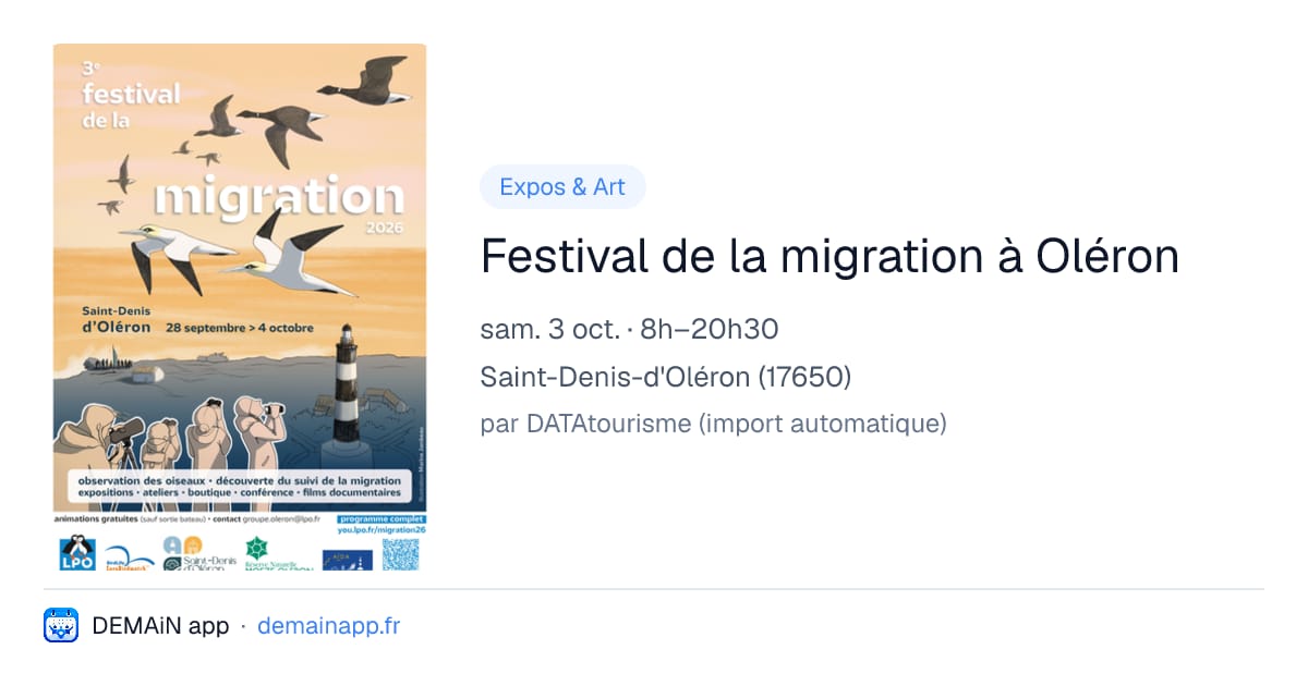 Festival de la migration à Oléron — Saint-Denis-d'Oléron