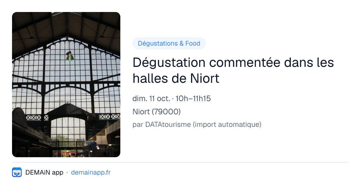 Dégustation commentée dans les halles de Niort — Niort