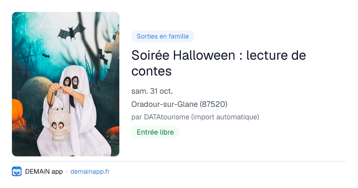 Soirée Halloween : lecture de contes — Oradour-sur-Glane
