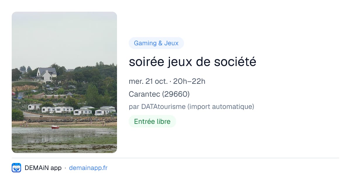 soirée jeux de société — Carantec