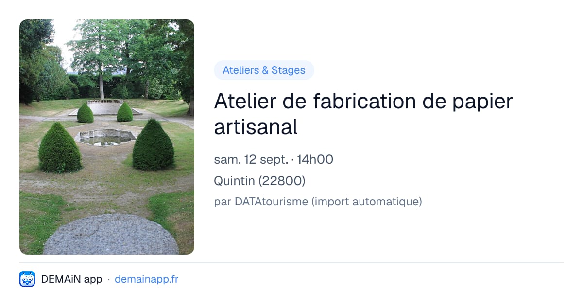 Atelier de fabrication de papier artisanal — Quintin