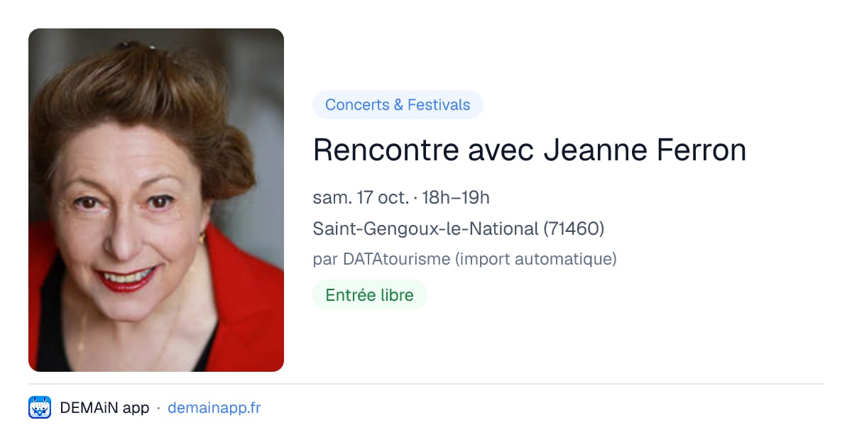 Rencontre avec Jeanne Ferron — Saint-Gengoux-le-National