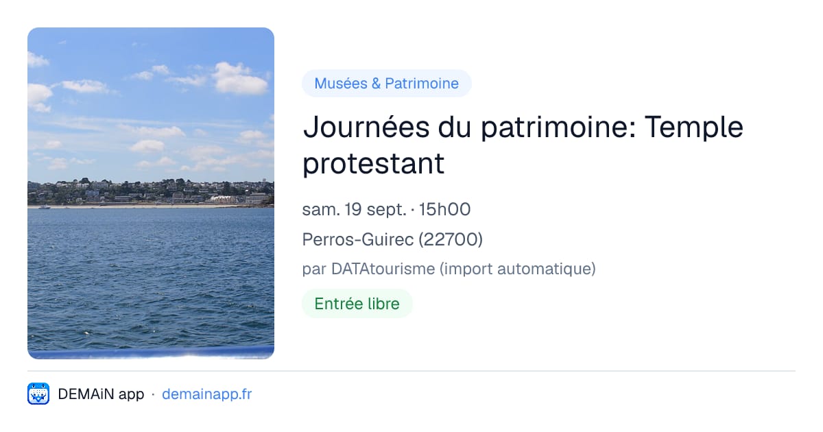 Journées du patrimoine: Temple protestant — Perros-Guirec