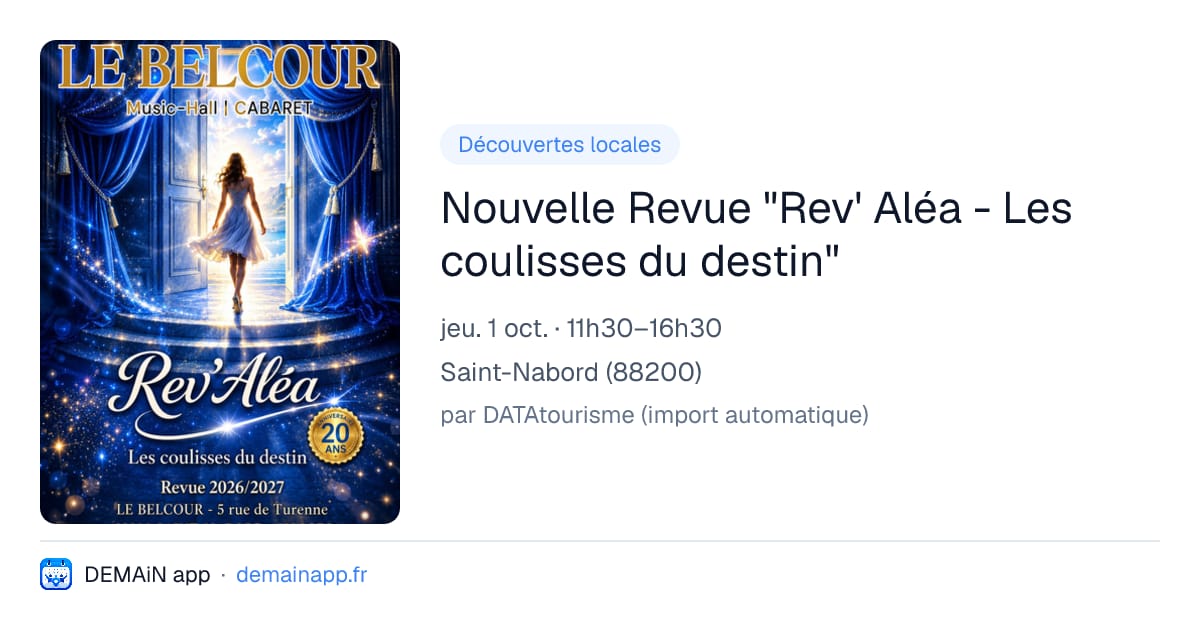 Nouvelle Revue "Rev' Aléa - Les coulisses du destin" — Saint-Nabord
