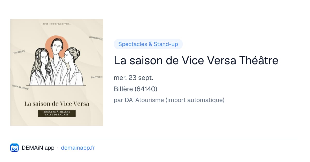 La saison de Vice Versa Théâtre — Billère