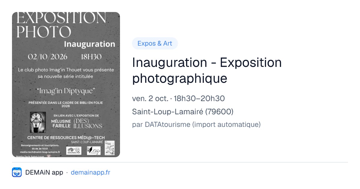 Inauguration - Exposition photographique — Saint-Loup-Lamairé