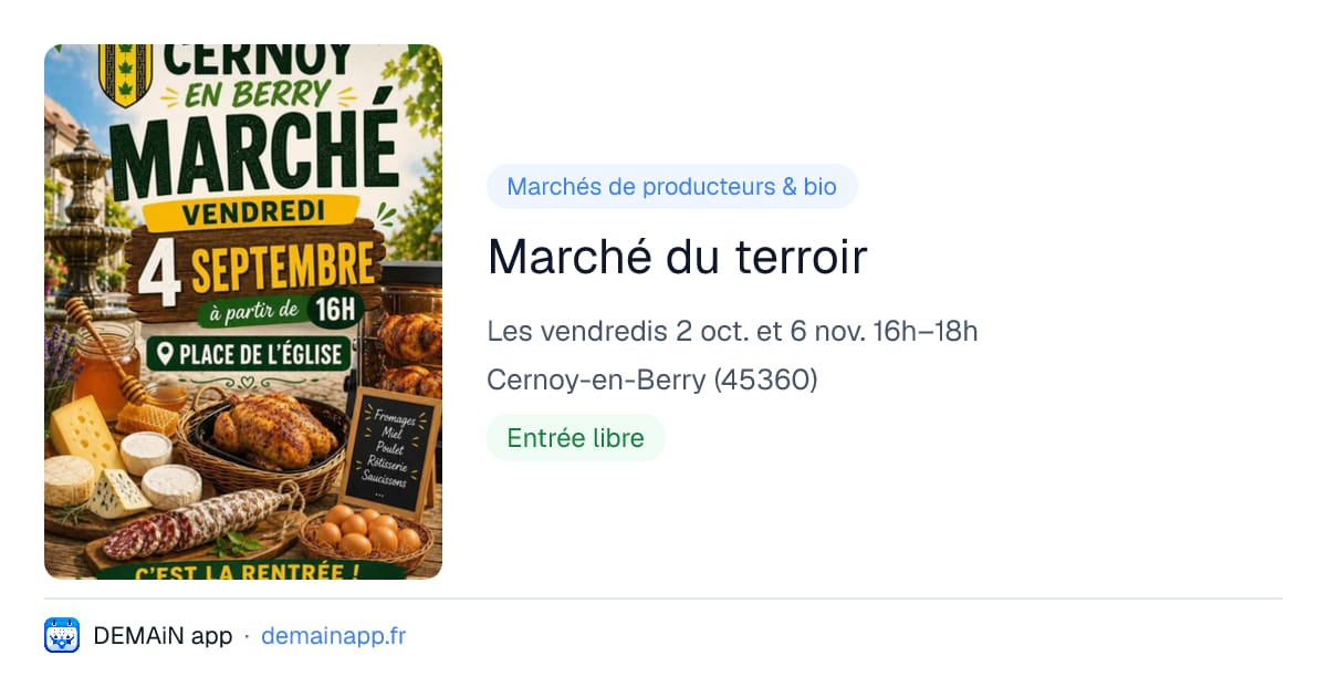 Marché du terroir — Cernoy-en-Berry