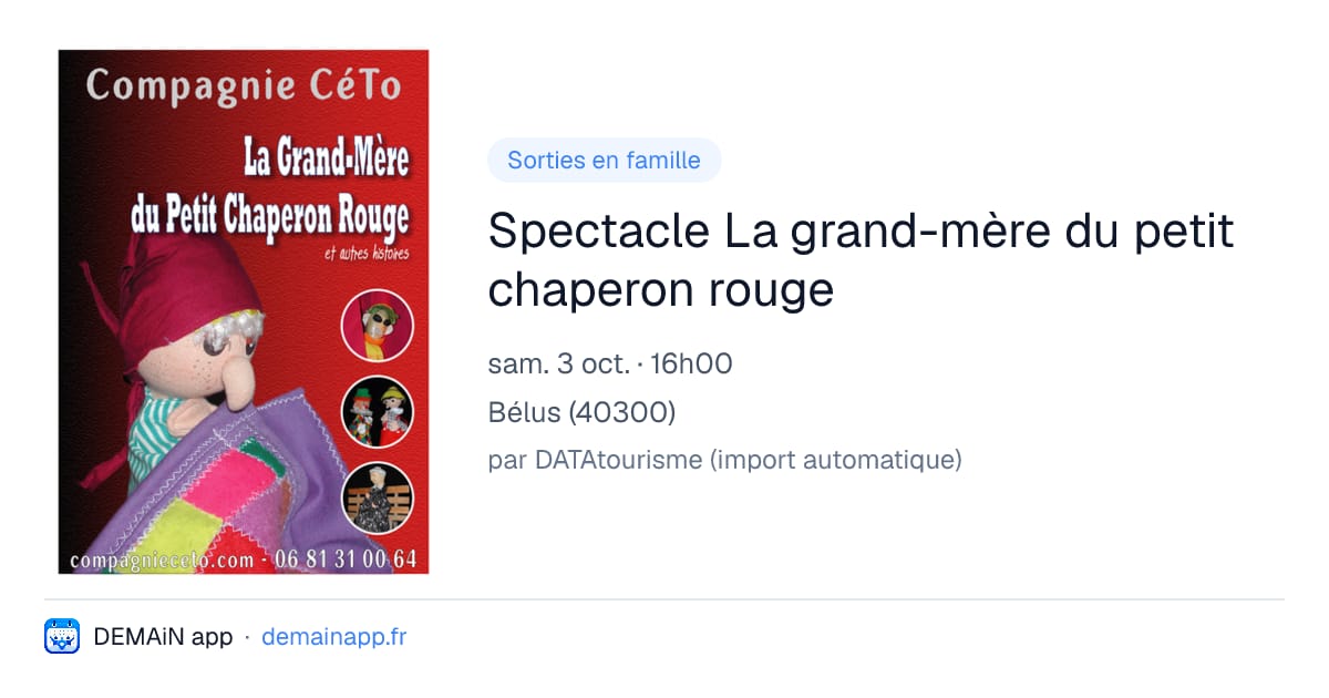 Spectacle La grand-mère du petit chaperon rouge — Bélus