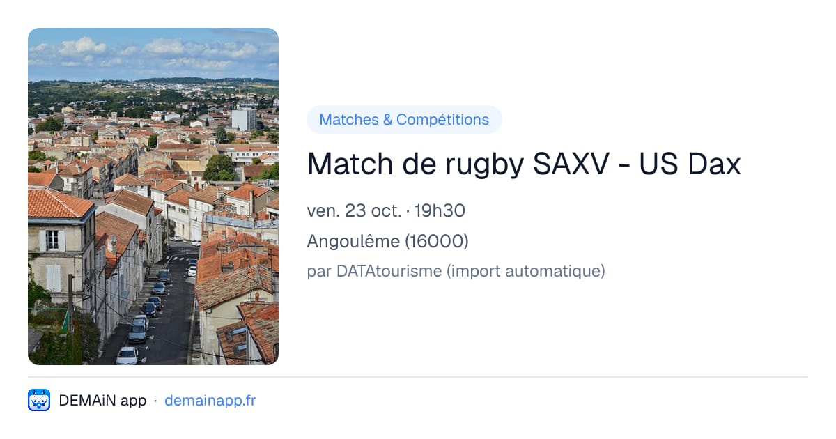 Match de rugby SAXV - US Dax — Angoulême